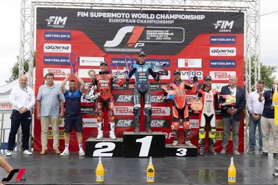 Podium d’un Grand Prix du Championnat du monde et d’Europe de Supermotard